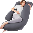 Sasttie Pregnancy Pillows for Sleeping, U Shaped Cooling Full Body Pillow with Removable Cover, Pregnant Women Must Haves, Maternity Essential, Dark Grey by TinyTreasures Baby Boutique