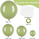 RUBFAC 129pcs Sage Green Balloons Different Sizes 18 12 10 5 Inch, Olive Green Latex Balloon Garland Arch Kit for Birthday Party Graduation Baby Shower Wedding Safari Jungle Balloon Decoration by TinyTreasures Baby Boutique