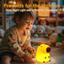 Capybara Little Night Light for Kids, Portable USB Rechargeable Animal Lamps Touch Control Lamp, Silicone Night Light with Timing Function,Children's Christmas Gifts by TinyTreasures Baby Boutique