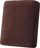 H.VERSAILTEX Velvet Stretch Couch Cushion Cover Plush Cushion Slipcover for Chair Cushion Furniture Protector Seat Cushion Sofa Cover (1 Piece Armchair Cushion Covers, Brown) by CozyNest Decor