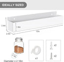 PMMASTO Adhesive Acrylic Spice Rack Organizer for Wall with Nano Double Sided Tape, Spice Shelf Organization for Kitchen Cabinet Door/Pantry Door, Wall Mount Seasoning Rack (White-2 Pack) by CozyNest Decor
