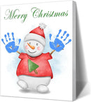 SHLINCO Snowman Handprint Keepsake DIY Kit, Baby's First Holiday Keepsake, Winter Decoration, Kids Family Footprint Art, 7.8x9.8 Inch Canvas, Suitable For Desktop Wall Ornaments by TinyTreasures Baby Boutique