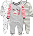 Kiddiezoom Baby and Toddler Boys'Snug Fit Footed One-Piece Romper Jumpsuit Cotton Cotton Footed Outfit by TinyTreasures Baby Boutique