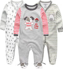 Kiddiezoom Baby and Toddler Boys'Snug Fit Footed One-Piece Romper Jumpsuit Cotton Cotton Footed Outfit by TinyTreasures Baby Boutique
