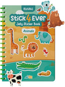 Stick4Ever Jelly Sticker Book - for Kids - Waterproof, Easy to Clean Jelly Stickers for Kids - Reusable Sticker Book for Toddlers with 50 Pcs of Reusable Stickers (Animals) by TinyTreasures Baby Boutique