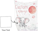 Custom Name Crib Bedding Set - Starry Sky Elephant Design, Personalized Baby Nursery Bedding 3-Piece Set– Soft Blanket, Fitted Sheet, Changing Pad Cover – for Newborns Girls Nursery Gifts by TinyTreasures Baby Boutique