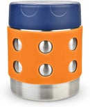 LunchBots Thermal 8 oz Triple Insulated Thermos - Hot 6 Hours or Cold 12 Hours - Leak Proof Thermos Soup Jar - All Stainless Interior - Navy Lid - Orange Dots by TinyTreasures Baby Boutique
