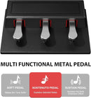 88 Key Digital Piano Keyboard for Beginners - Full Size Semi Weighted Wooden Electric Piano Set with Stand, Triple Pedal, Headphone,Carry Bag - Supports USB-MIDI Connecting (Wood Grain Black) by TinyTreasures Baby Boutique