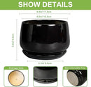 G EPGardening Small Ceramic Planter - 4 Inch Succulent Pots with Drainage Hole & Sacuer, Flower Pots for Indoor Outdoor Plants, Modern Decorative Round Planter, Room Decor, House Warming Gifts, Black by GreenHaven Gardens