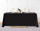 Surmente 10 Pack Black Tablecloth 90 x 156-inch Rectangular Polyester Table Cloth for Weddings, Banquets, or Restaurants by CozyNest Decor