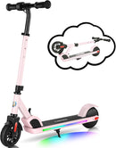 Caroma Electric Scooter for Kids Ages 6-12,150W/180WMotor,10 MPH Max Speed & 7 Miles,Colorful Lights,Adjustable Height & Speed,LED Display,Foldable Kids Electric Scooter 132 Lbs Max Load,Idea Gift by TinyTreasures Baby Boutique
