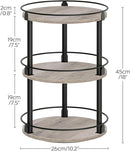 3-Tier Lazy Susan Organizer, Rotating Spice Rack, Spinning Organizer, Industrial Turntable Spice Rack Organizer for Cabinet, Kitchen Countertop, Greige and Black SR23BG by CozyNest Decor