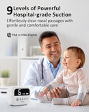 HEYVALUE Nasal Aspirator for Baby, Hospital Grade Nose Sucker with 9 Levels Suction, Night Light and Nursery Rhyme Soothing Function, Electric Nose Suction for Baby with Food-Grade Silicone Tips by TinyTreasures Baby Boutique
