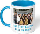 Personalized Mother's Day Coffee Mug, Custom Mum Photo Text 11 Oz Ceramic Mug, Customized Mom Gift Idea Picture Name Cup, Taza Cafe Personalizadas Fotos, Cute Gifts Mom Women Dad Men, Light Blue by TinyTreasures Baby Boutique