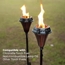 Garden Torch Large Flame - Deco Home Garden Torch Set of 2 | Citronella Garden Outdoor/Patio Outdoor Lighting Torch for Party Patio Pathway with Spikes and Deck Clamp | Caramel Black by GreenHaven Gardens