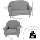 Children's Factory As We Grow Chair and Couch, Flexible Seating for Daycare or Preschool, Kids Reading Couch, Playroom Furniture, Gray by CozyNest Decor