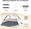 COMMOUDS Beach Tent Sun Shade for 3/4-5/6-7/8-10 Person, UPF 50+ Beach Sun Shelter Canopy Tent, Lightweight, Easy Set Up and Carry by TinyTreasures Baby Boutique