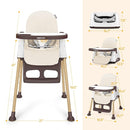 3 in 1 High Chairs for Babies and Toddlers, Convertible High Chair, High Chair with Foot Rest and Double Tray, Easy to Clean, Compact and Versatile, Perfect for Growing Kids, Cream by TinyTreasures Baby Boutique