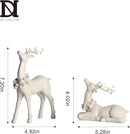 DN DECONATION 2pcs White Christmas Reindeer Statue, Indoor Reindeer Decor, Tabletop Resin Deer Figurine by CozyNest Decor