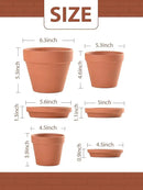 INGOFIN Terracotta Pots Set with Saucer - 5/6/7 inch Ceramic Clay Planters with Drainage Hole, Garden Flower Succulent Pots with Tray for Indoor Outdoor Plants, Set of 3 by CozyNest Decor