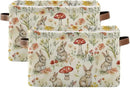 Easter Mushroom Rabbit Rectangular Storage Basket Organizer Bin Shelf Baskets For Clothes Gifts For Home Office Dorm by GreenHaven Gardens