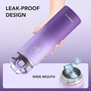 Enerbone 24 oz Insulated Water Bottle, Stainless Steel Bottle with Carrying Strap, Double-Wall Vacuum Insulation Design, Leakproof Sports Bottle with Straw, Keep Drinks Cold or Hot for Hours by CozyNest Decor