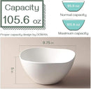DOWAN Large Mixing Bowls, Ceramic Serving Bowls, 3.2 Quart Deep Salad Bowls, 105 Oz White Fruit Bowls for Modern Home, Set of 2 by CozyNest Decor
