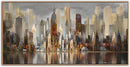 Mofutinpo Abstract Modern Canvas Wall Art for Living Room Cityscape New York Wall Decor City Theme Paintings Brown Framed Pictures Office Artwork Wall Decor Bedroom Above Bed by CozyNest Decor