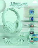 Kids Headphones for School Toddler Wired with Microphone Plug in Bulk Boys Headset Girls 3+ Year Old Green by TinyTreasures Baby Boutique