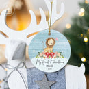 Unifury Personalized Baby First Christmas Ornament 2024, Adorable Keepsake for Babies First Christmas Tree, Holiday Decor for Celebrating Ceramic Babys 1st Christmas Ornament 2024, Animal Baby by TinyTreasures Baby Boutique