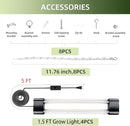 Hlite18inch 4 Pack LED Grow Lights - Linkable Grow Lights for Indoor Plants, Full Spectrum Plant Lights Plug and Hanging Design with On/Off Switch Hanging Grow Light from Seedling to Flowering, Black by GreenHaven Gardens