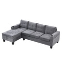 Modern Sectional Sofa Set With L Shape Chaise Lounge And Storage by Unique Piece Furniture