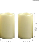 Waterproof Outdoor Battery Operated Flameless Pillar Candles with Timer White Plastic Realistic Flickering Fake Electric LED Lights for Lantern Garden Wedding Christmas Decorations 3”x5” 2 Pack by GreenHaven Gardens