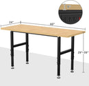 60" Adjustable Workbench,Heavy-Duty Work Table,3000 LBS Load Capacity Particleboard Hardwood Workstation with Fixed feet,for Workshop, Garage by GreenHaven Gardens