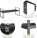 Hole Pattern Expandable Shelf Organizer,2Pack 10.2" Wide Easy to Assemble Cabinet Organizer Shelf, 16.5~27.1" Adjustable Height&Stackable Spice Organization for Cupboard, Black by CozyNest Decor