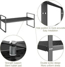 Hole Pattern Expandable Shelf Organizer,1Pack 8.1" Wide Easy to Assemble Cabinet Organizer Shelf, 16.5~27.1" Adjustable Height&Stackable Spice Organization for Cupboard, Black by CozyNest Decor