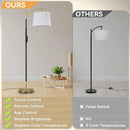 Floor Lamp, LED Floor Lamp with APP & Remote & Touch Control, Stepless Color Temperatures and Brightness, Tall Standing Lamp with Pleated Lampshade for Living Room, Bedroom, Office(Black Gold) by CozyNest Decor