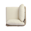 Acacia Wood Outdoor Corner Chair with Rope Back & Weather-Resistant Cushion by HouseOfZazla
