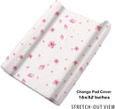 Personalized Baby Crib Bedding Set for Baby Girls, Pink Flower Elephant Design Custom Name Baby Crib Sets 5-Pcs, Toddler Double Layer Blanket Fitted Sheets Changing Pad Cover Rug Wall Art Set by TinyTreasures Baby Boutique