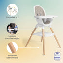 Joie Chai Multi-Mode Highchair - European Beech Wood, Convertible, 9+ Modes, Birth up to 60 lb. (Lola) by TinyTreasures Baby Boutique