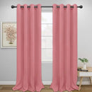 Easy-Going Blackout Curtains for Bedroom, Solid Thermal Insulated Grommet and Noise Reduction Window Drapes, Room Darkening Curtains for Living Room, 2 Panels (52x108 in,Pink) by CozyNest Decor