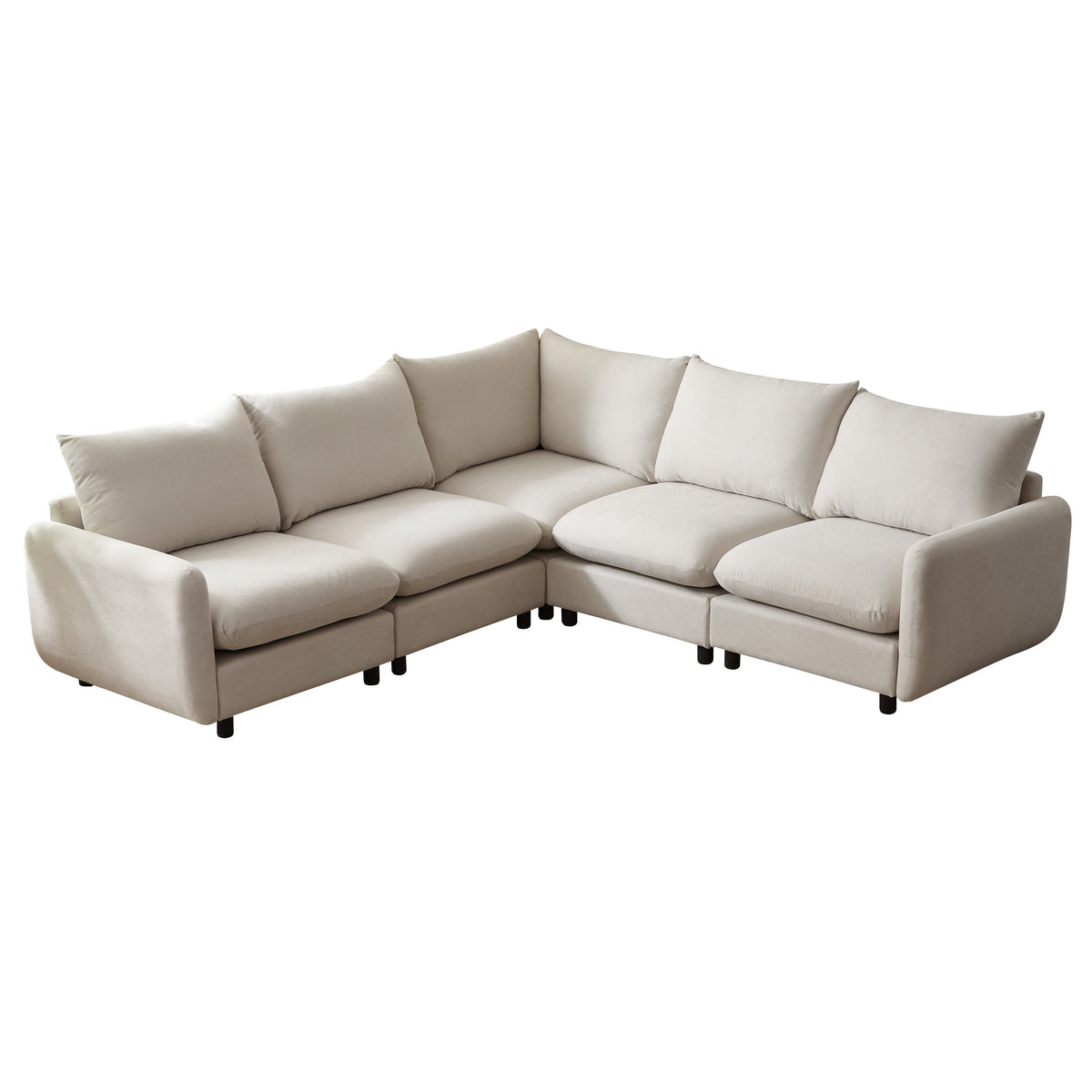 99 in. Oversize 5-Piece L Shaped Modular Sectional Sofa, photo 2 of 10