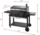 Charcoal Grill Outdoor BBQ Grill, Extra Large Cooking Area 794 Square Inches with Two Individual & Adjustable Charcoal Tray, Foldable Side Tables for Outdoor Cooking Backyard Camping Picnics By DNKMOR by GreenHaven Gardens
