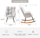 Nursery Rocking Chair, Teddy Upholstered Glider Rocker with High Backrest Armchair, Modern Rocking Accent Chairs for Nursery, Living Room, Bedroom, Offices (Ivory) by TinyTreasures Baby Boutique