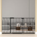 Extra Wide Baby Gate Extra Wide Extra Tall Dog Gates for Stairs Doorways Black Metal Tension Indoor Safety Gates with Pressure Mount 53-57.5 Inch by TinyTreasures Baby Boutique