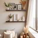 LaVie Home Floating Shelves, 24 Inch Wall Shelf Set of 2, Hanging Shelf with Invisible Brackets, Wall Decor for Bathroom, Bedroom, Living Room, Kitchen Storage, Rustic Brown by CozyNest Decor