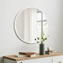 Fabuday White Round Mirror 30 Inch - Large Circle Mirror for Bathroom, Living Room, Hallway, Entryway, Matte Aluminum Frame Circular Mirrors for Wall Decor by CozyNest Decor