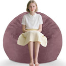 2FT Bean Bag Chair, Comfy Bean Bag Chairs with Memory Foam Filled, Fluffy Beanbag Sofa with Dutch Velvet Cover,Teardrop BeanBag Chairs for Living Room, Playroom - Dusty Pink by TinyTreasures Baby Boutique