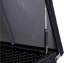 Outdoor 70 Gallon Wicker Storage Box with Waterproof Liner, Patio PE Rattan Storage Container for Outside, Deck Box with Hinged Lid for Cushions, Pillows, Towels, Horizontal Bin, Black by GreenHaven Gardens