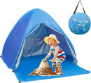 Pop Up Beach Tent Shade Sun Shelter UPF 50+ Canopy Cabana 2-3 Person for Adults Baby Kids Outdoor Activities Camping Fishing Hiking Picnic Touring (Blue) by TinyTreasures Baby Boutique